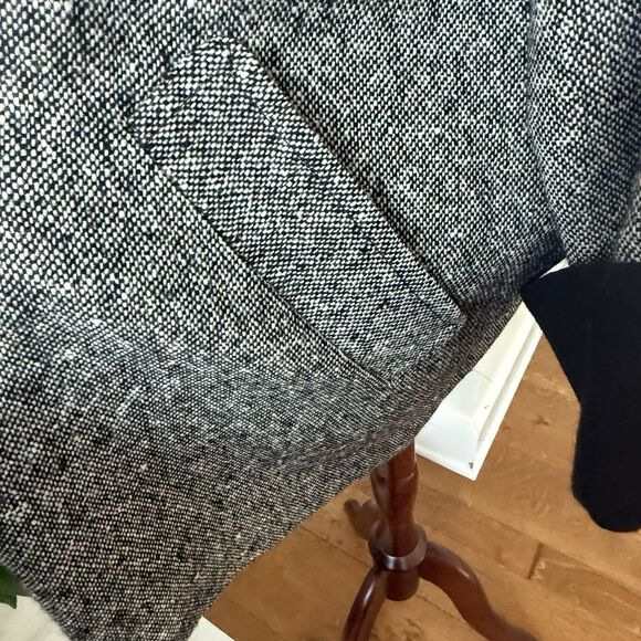Vintage Pendleton 100% Wool Overcoat –Women Size 14 Black White Tweed USA 1970's - Picture 11 of 16